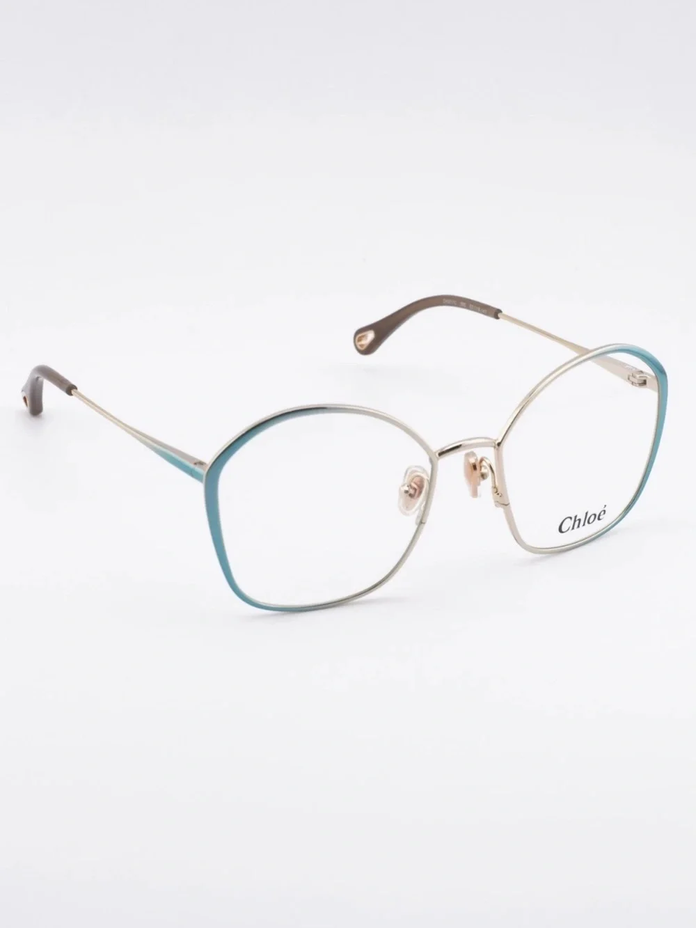 New CHLOE Teal Rim Gold Metal Butterfly Optical Glasses CH0017O 005 Authentic